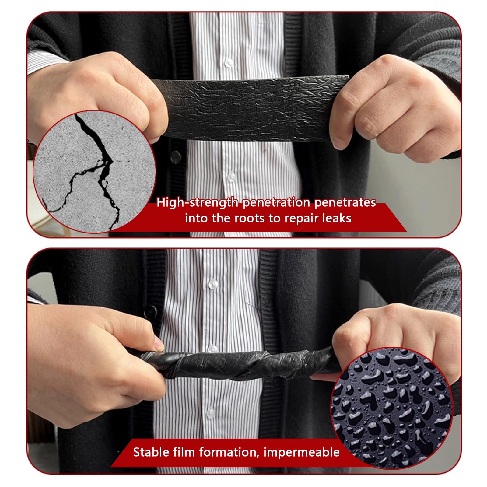 Cinta autoadhesiva de reparación de techo, fieltro impermeable de asfalto, resistente a los rayos UV, resistente a la intemperie, restauración rápida para juntas y desgarros de techo