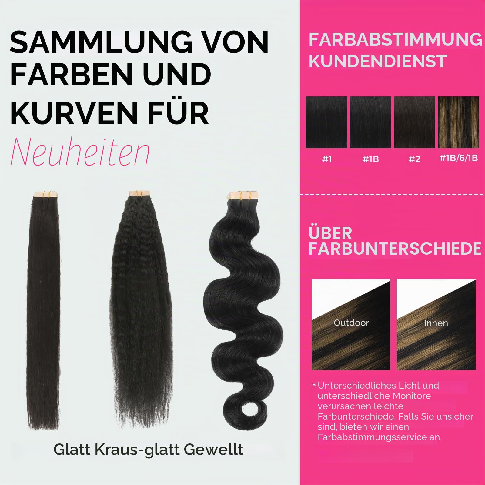Lashey Tape Extensions Echthaar 40cm(16zoll) 20pcs 50g Glatt Echthaar Tape Extensions Balayage Natürliches Schwarz bis Hellblond Haarverlängerungen Echthaar für Frauen Invisible Tape ins