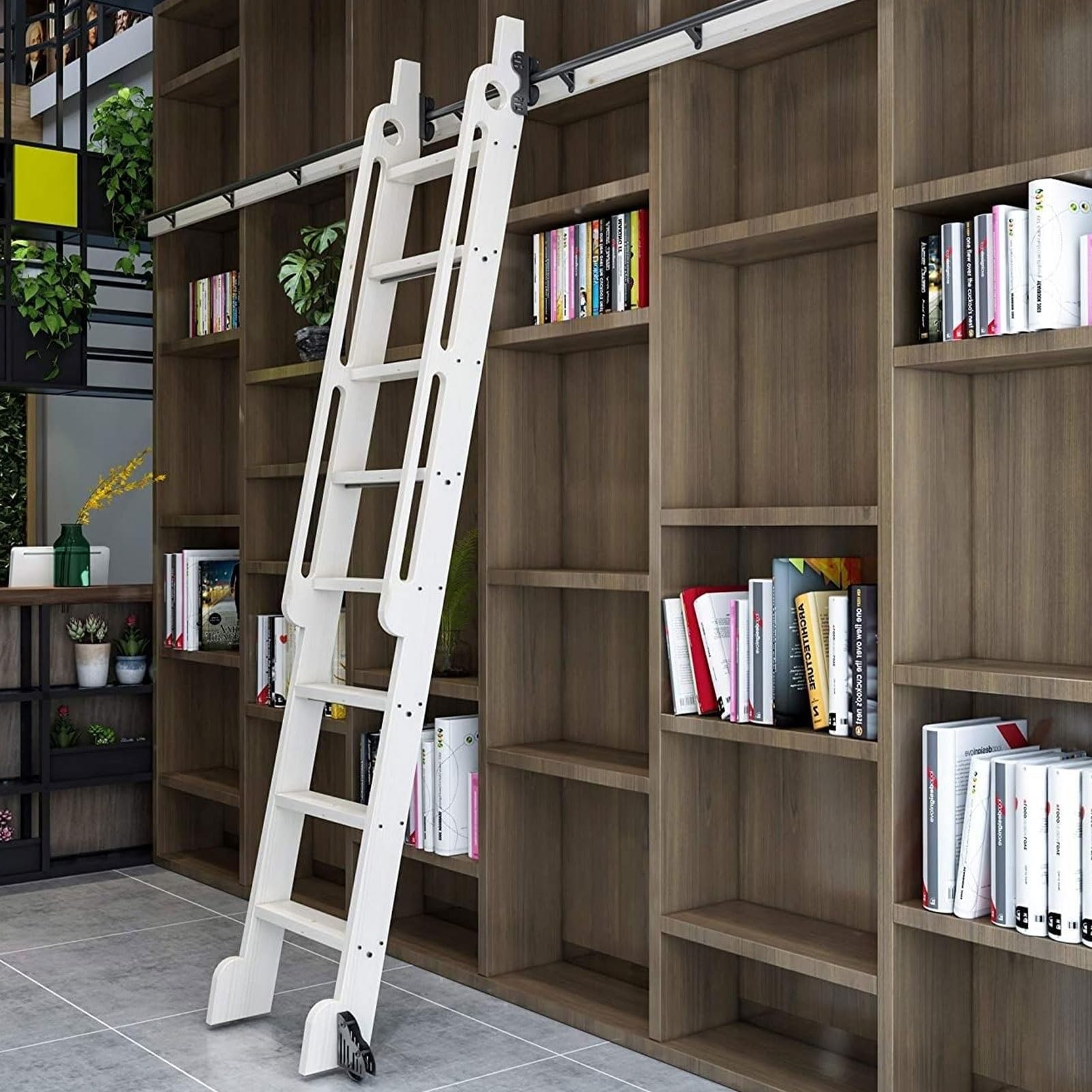 Kit rail rétractable échelle de bibliothèque coulissante pour sécuriser l'accès haut