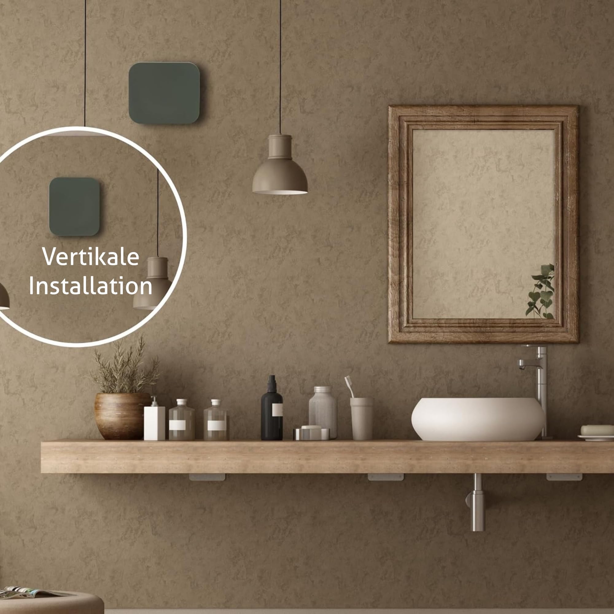 Turbionaire TREND 100 SDSG Abluftventilator, für Badezimmer, Küche, Wand/Decke, Frontplatte dunkles Dark Sage Gray Matt, Durchmesser 100 mm, 85 m3/h, 35 Pa, Rückschlagventil, geräuschlos 33 dB, IPX4