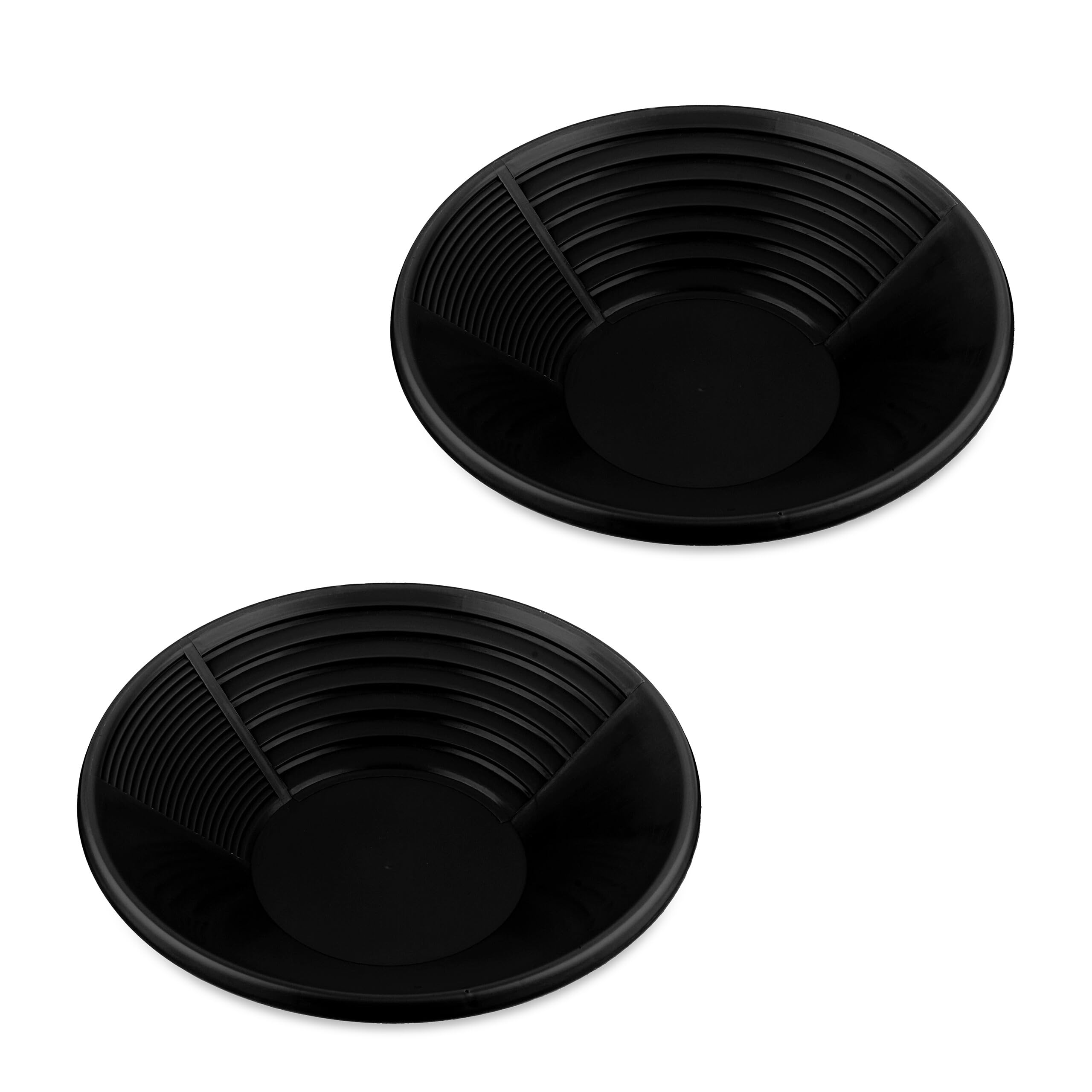 Relaxdays Batée d'orpaillage, lot Pratique de 2, H x D : 8 x 38 cm, en Plastique, 3 Zones, Noire