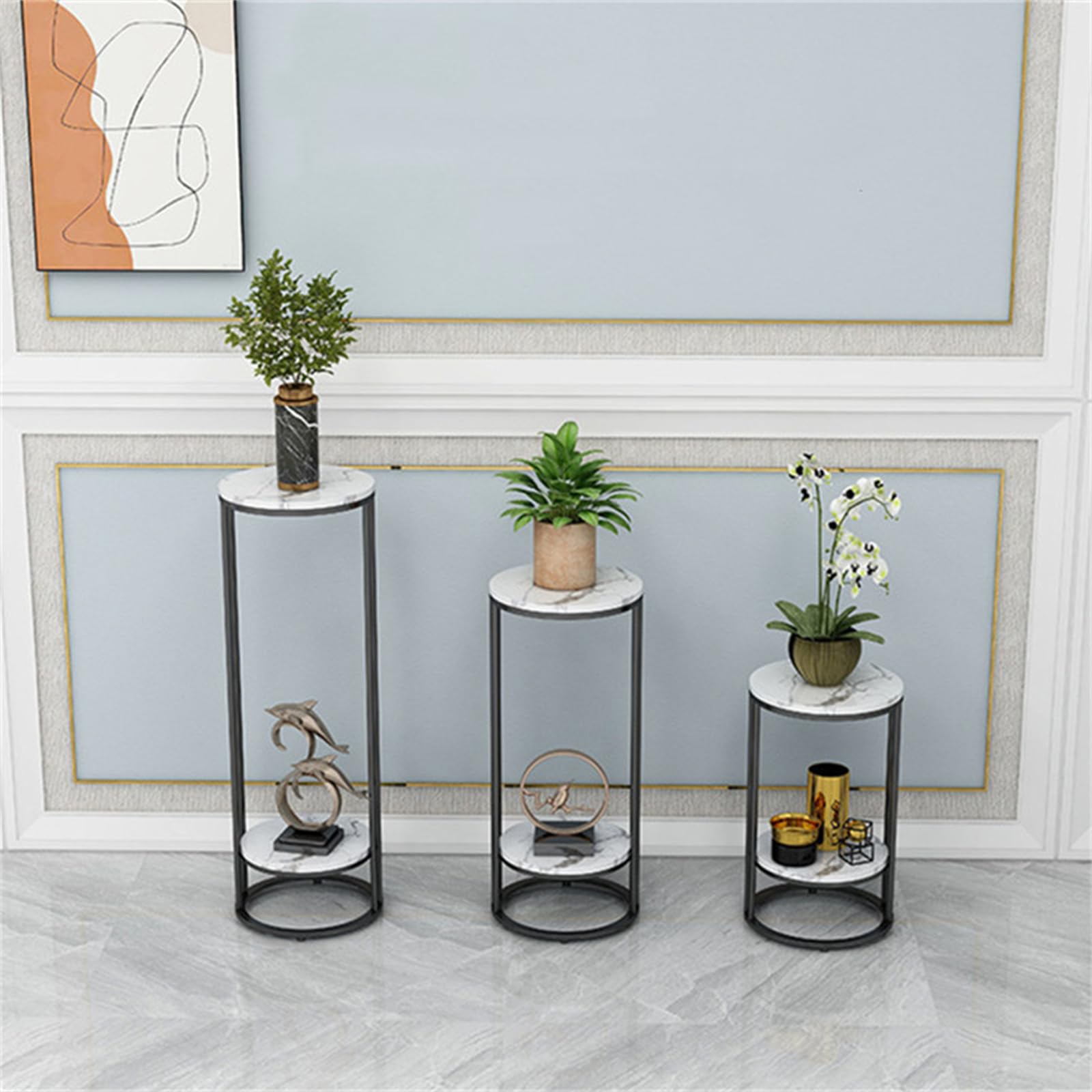 イタリア製 大理石 花台 猫脚コンソールテーブル コーナー用 【4078