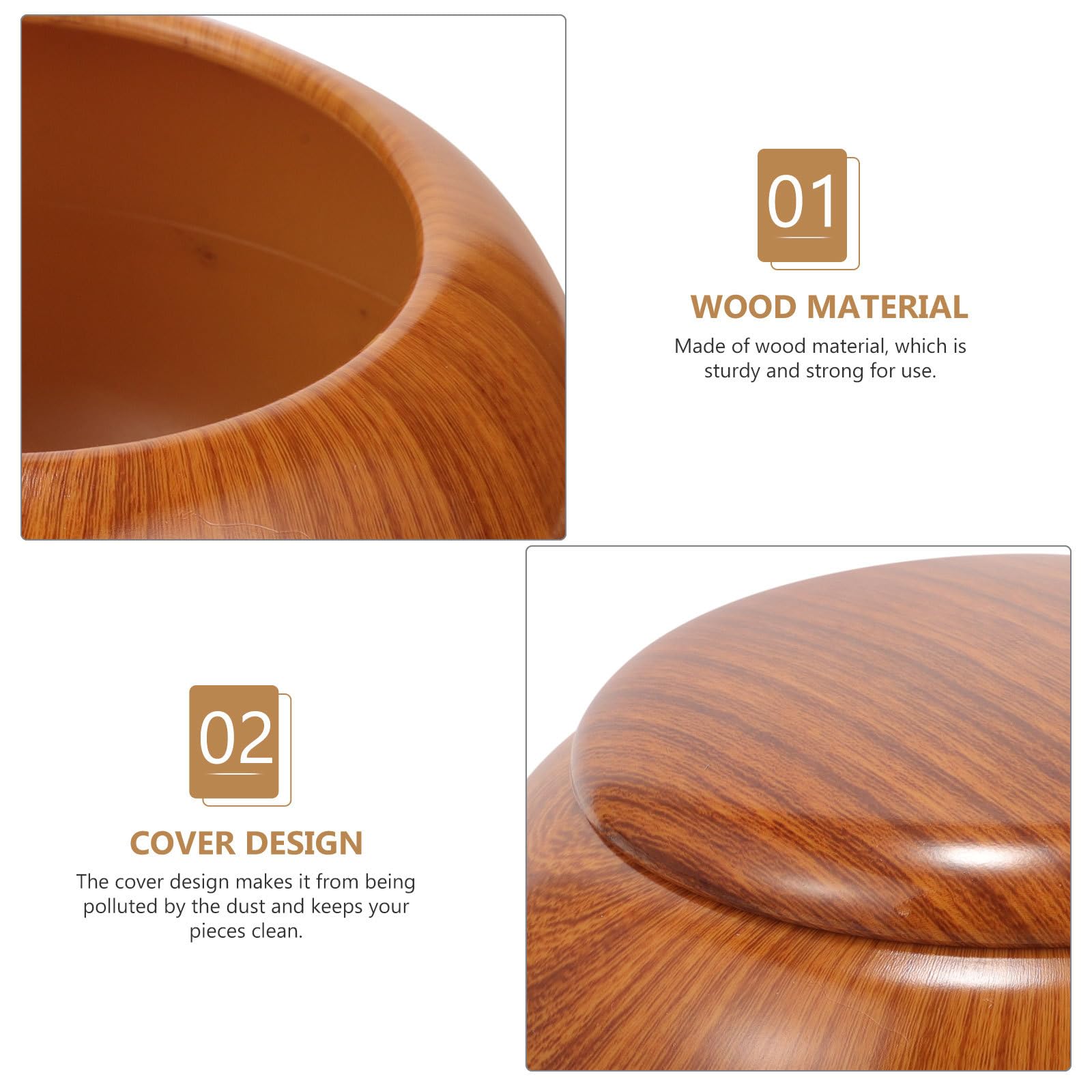 UPKOCH 2 PièCes BoîTe De Rangement Pour PièCes De Go, Conteneur En Plastique Imitation Bois, RéSistant, Pour Enfants Et ÉTudiants, 14x14x9cm