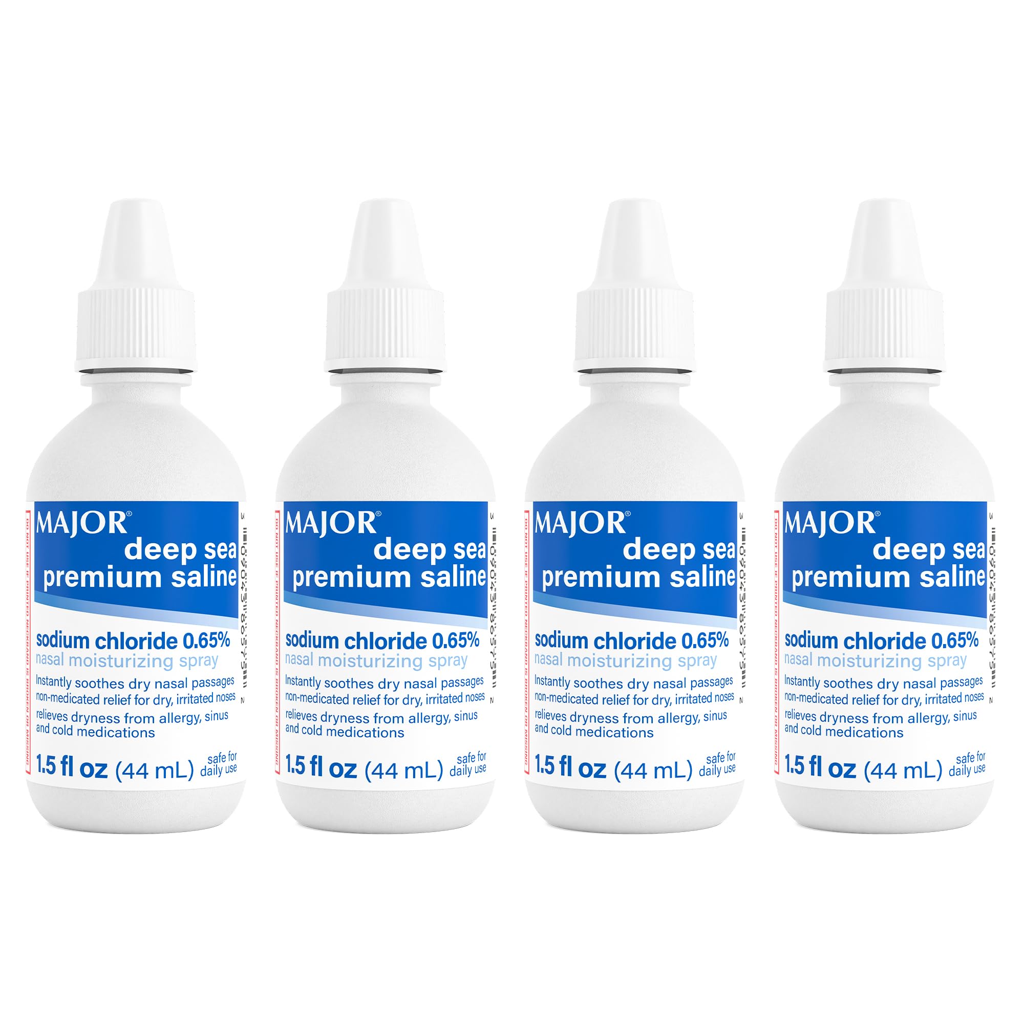 Deep Sea Premium Saline - Nasal Moisturizing Spray for Dryness and Irritation Relief - Sodium Chloride 0.65% - 1.5 Fl. Oz (4 Pack)