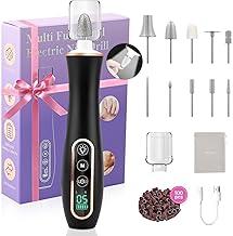Karrong Maniküre Set Elektrisch Kabellos, Elektrische Nagelfeile mit 10 Aufsätzen, Elektrische Nagelfräser Akku, Nagelpflegeset mit 10 Geschwindigkeiten LED Licht für Gelnägel Acrylnägel