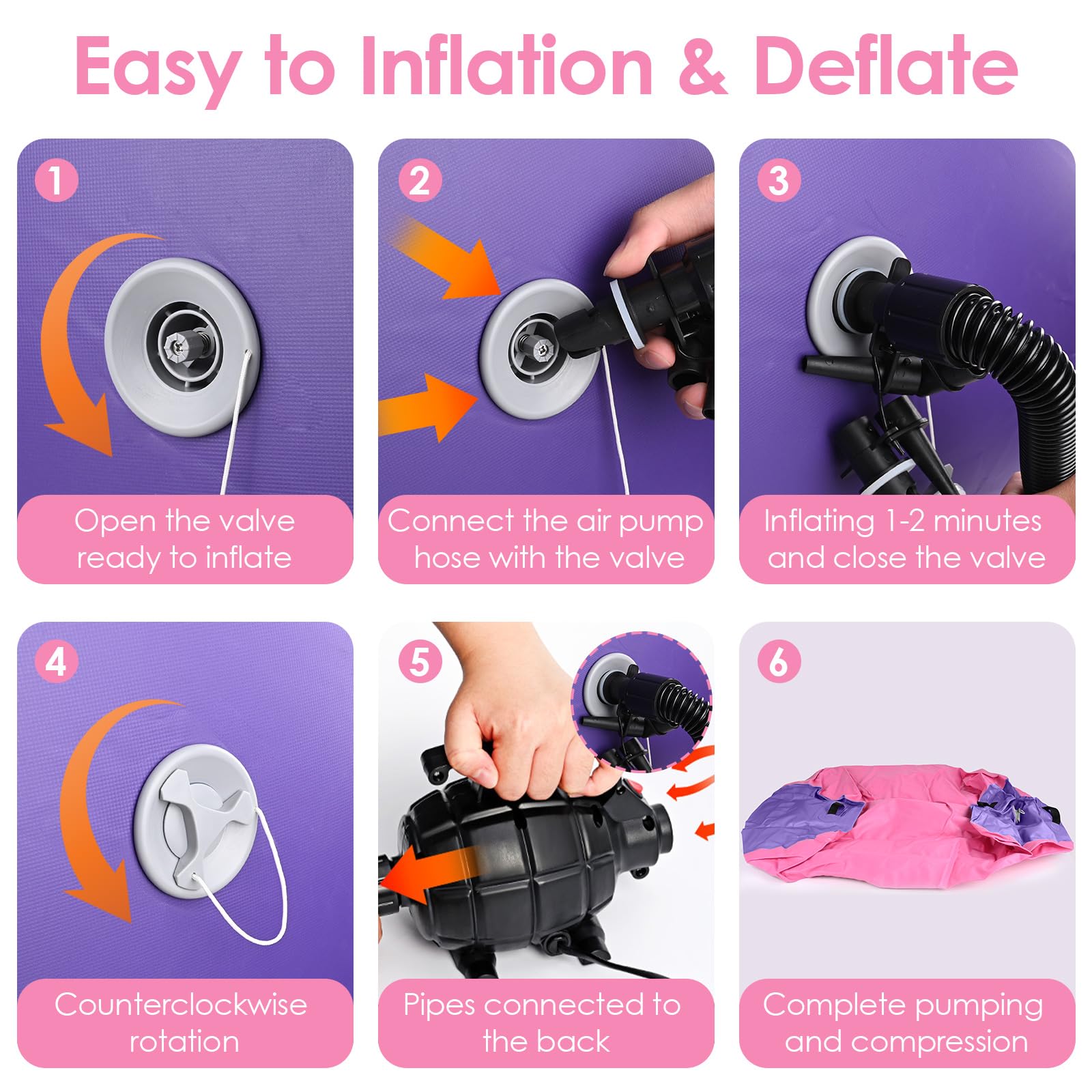Diealles Shine Air Roll, 100x80cm Rullo ad Aria Gonfiabile Rotondo, Rotolo Gonfiabile con Pompa Elettrica e Borsa per il Trasporto, Air Barrel Gymnastics Roller per Allenamento Fitness Yoga