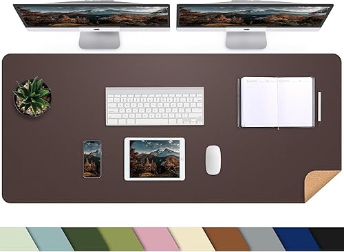Miniatura 56 de Protector de escritorio de cuero, tapete de escritorio grande con corcho natural y cuero PU, alfombrilla para mouse, alfombrilla de escritorio