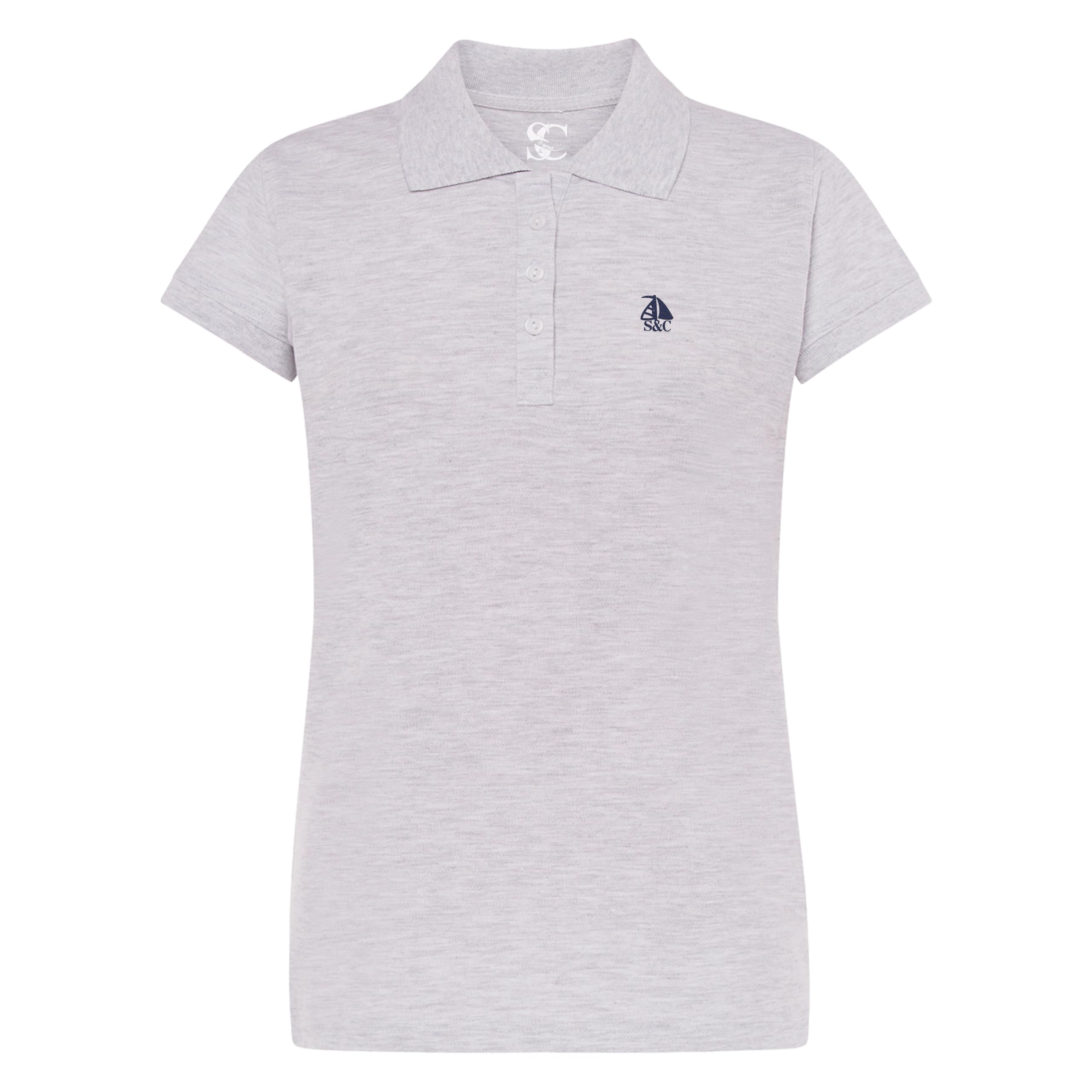 S&C - Polo Femme Manches Courtes Coton Piqué, Coupe Classique, Casual, Couleur Unie, 3 Boutons, Conçu en Espagne, Regular Fit, Légèrement ajusté, Voir Guide