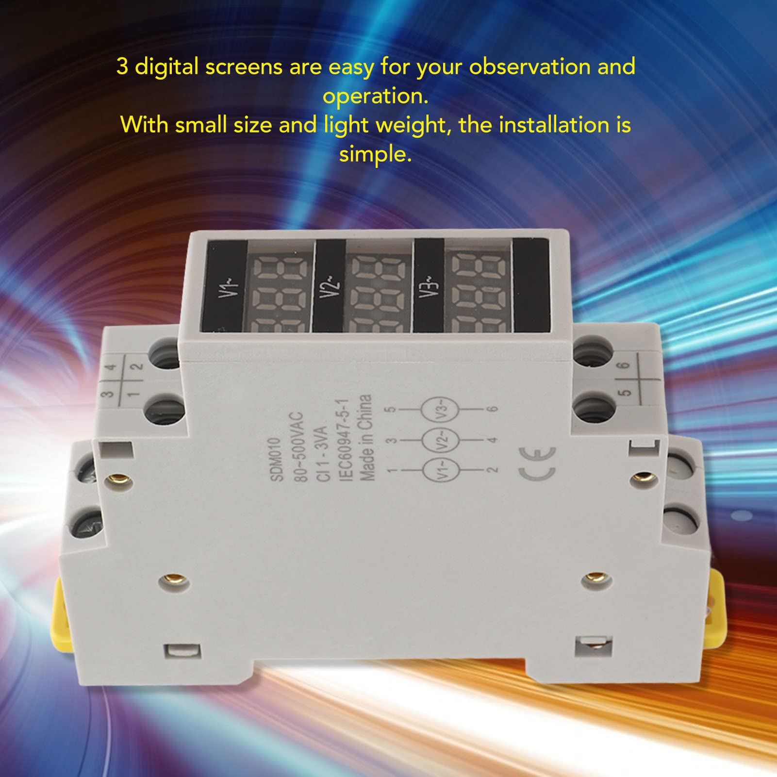 Multifunctionele Energiemeter ATEC Voltmeter Ampèremeter LED Display – Meet Spanning, Stroom, Vermogen, Voor DIN-rail Montage DIN Rail Gemonteerd 3P Multifunctionele Energiemeter ATEC Voltmeter Ampèremeter LED Display – Meet Spanning, Stroom, Vermogen, Voor DIN-rail Montage DIN Rail Gemonteerd 3P