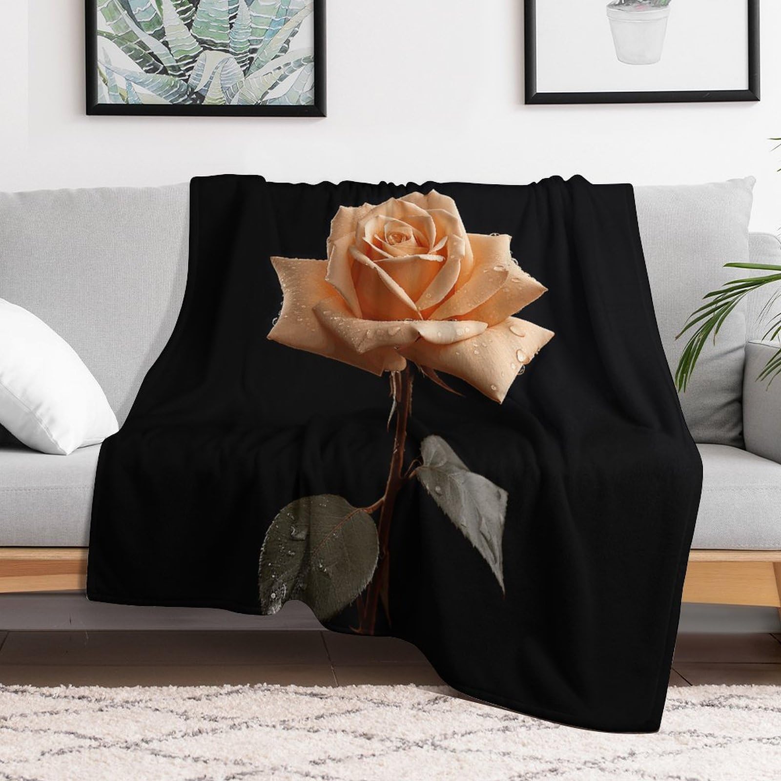 Couverture en micro polaire pour climatisation salon et lit jeté rose foncé doux