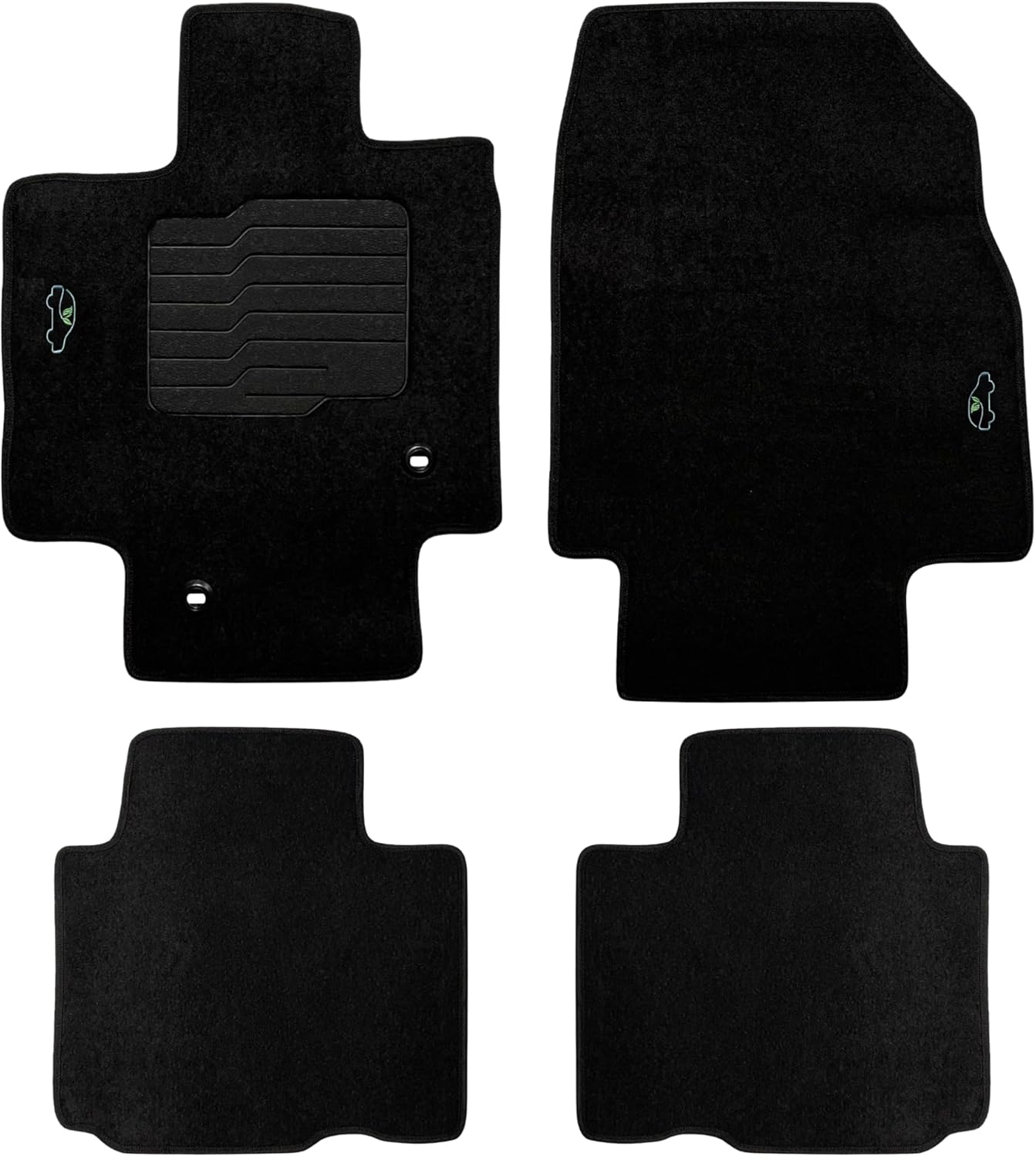 ecoMats Carpet Floor Mats Custom Fit for 2020 to 2026 Toyota Highlander 1st and 2nd Row, Includes Driver Non Slip Heel Pad, Safety Locks, Black