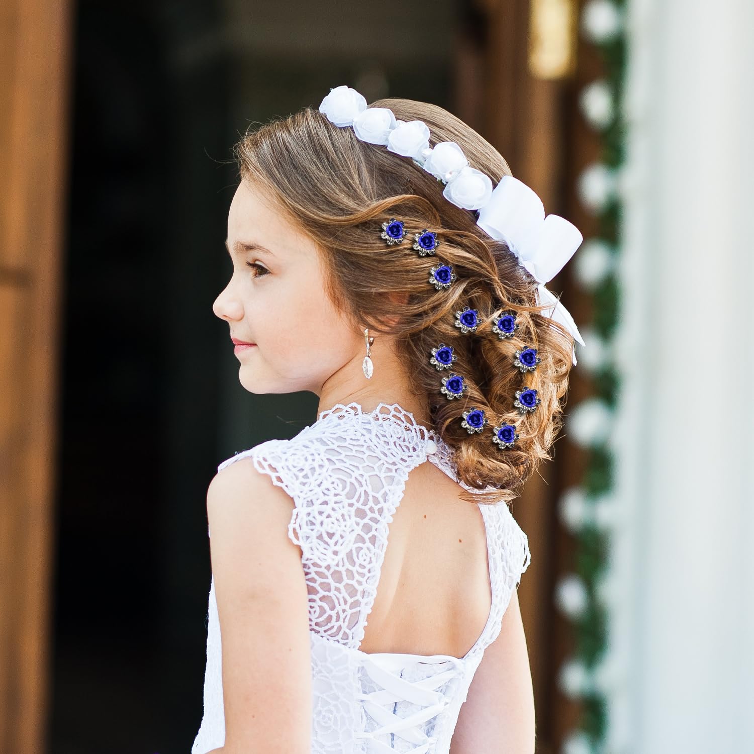 20 Pcs Rhinestone Flower Hair Pins - Image 4