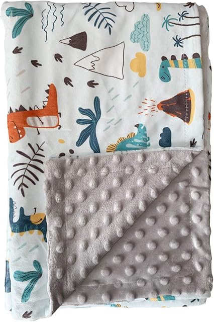cawanfly Super Soft Fleece Baby Blanket for Boys and Girls - 100% Pure Organic Cotton - Super Soft Plush Receiving Blankets with Dots, Throw Blanket for for Car Seat, Cot