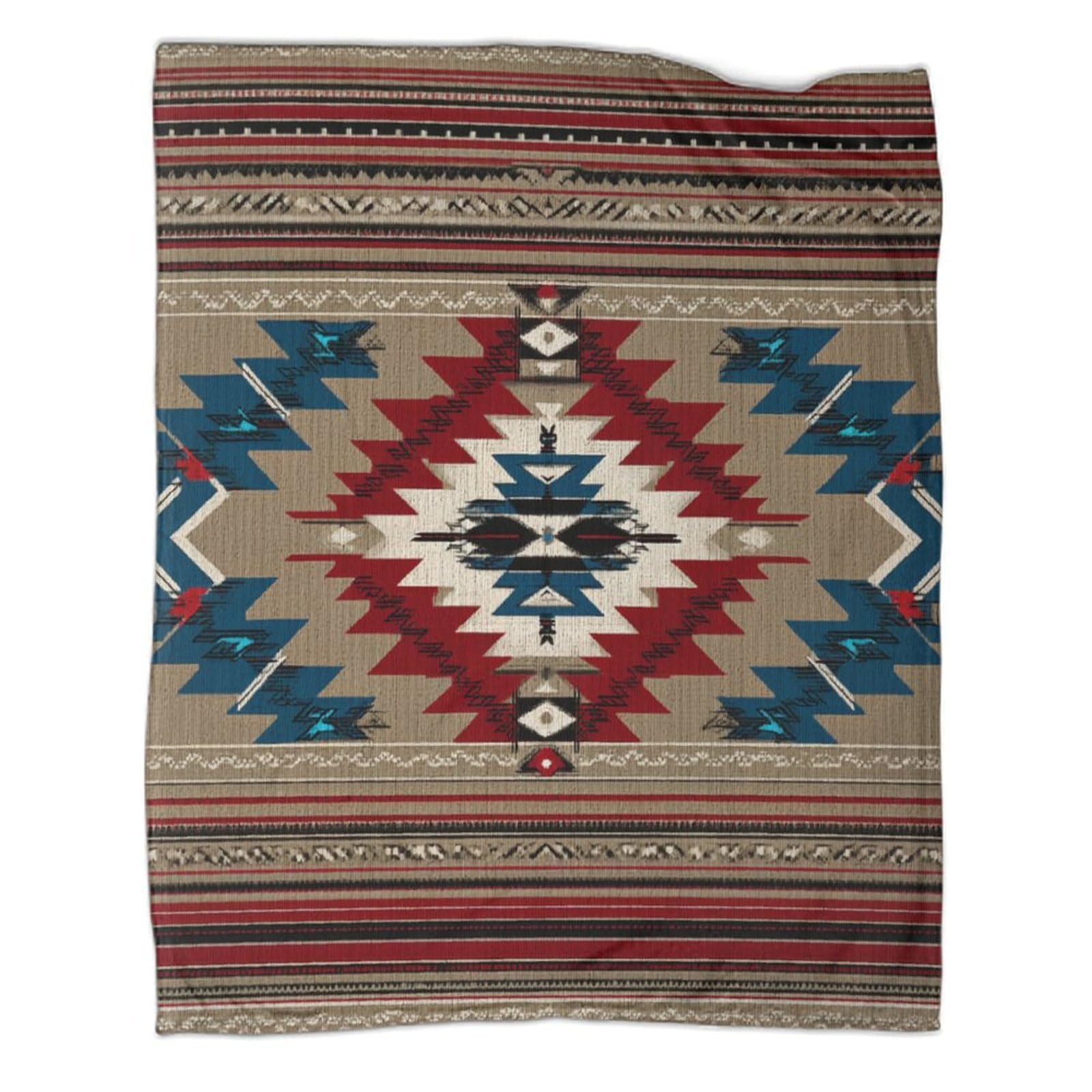 Indianische Muster Wärmedecke Leichte Outdoor-Camping Überwürfe 50x60inch 127x152cm