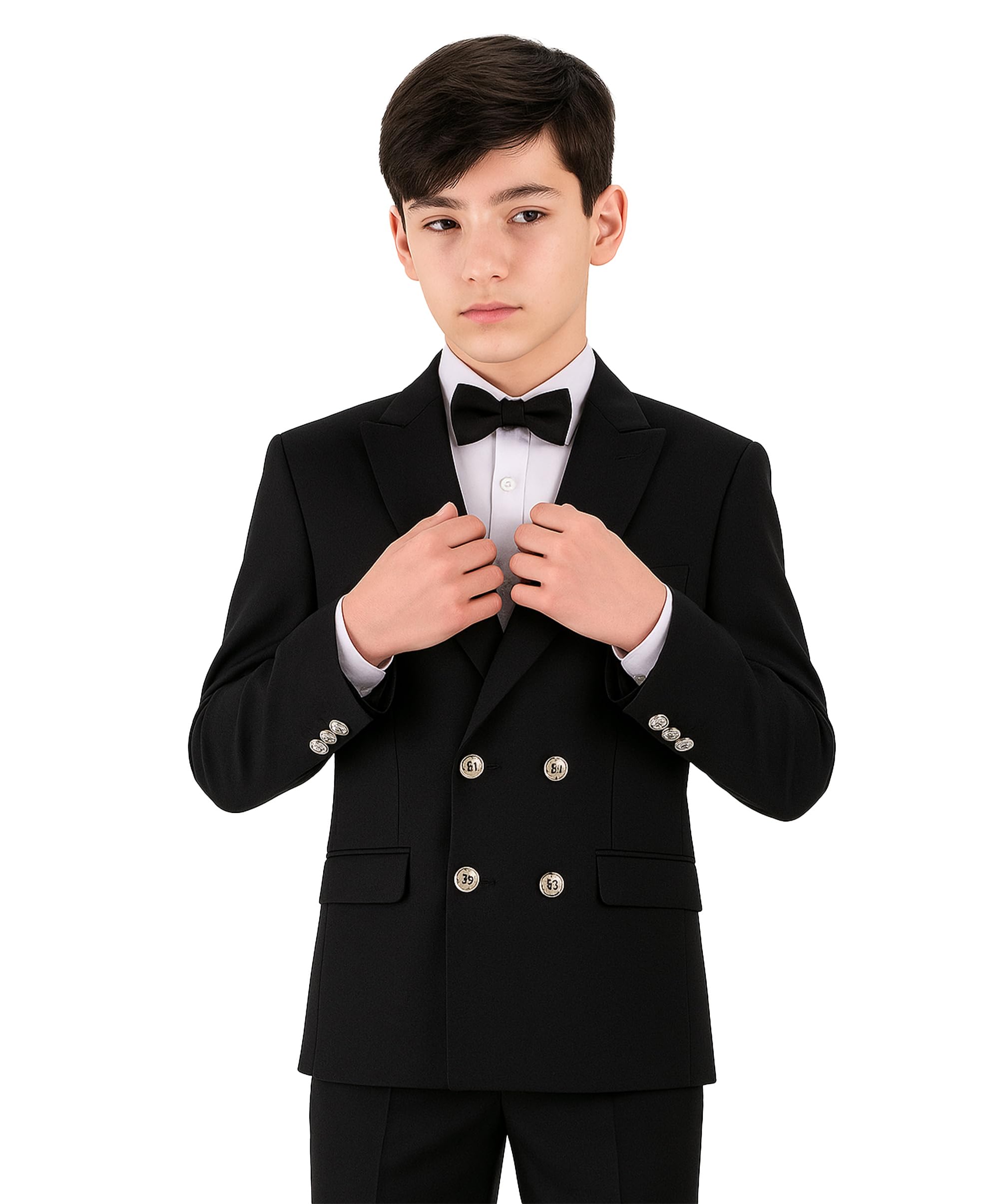 SIRRI Completo da Ragazzo, Doppiopetto, Slim Fit, 4 Pezzi, Elegante, per età 3-16 Anni