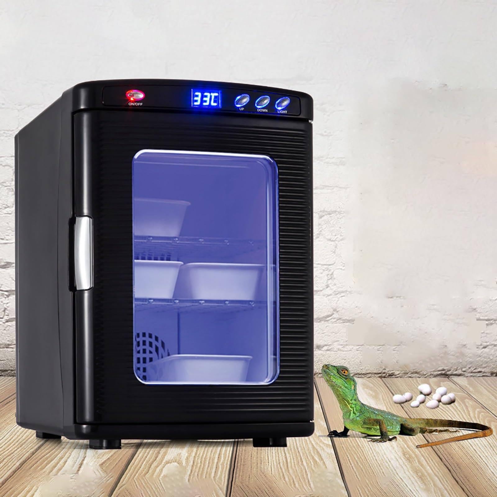 Incubatore per rettili da 25 Litri, incubatore Portatile da Laboratorio scientifico, LED Digitale e Illuminazione, per Piccoli rettili Camaleonte Lucertola Tartaruga