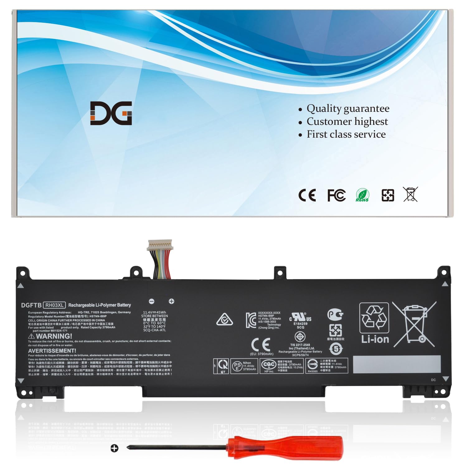 Amazon.com: DGFTB RH03XL 45Wh Laptop Battery for HP ProBook 430