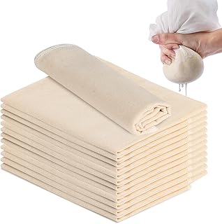Passiertuch 10 Stück Käsetuch 50x50cm Mulltuch Waschbares Leinentuch Wiederverwendbar Filtertuch Seihtuch Weiß Käsetücher ...