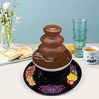 Vista 7 de Fuente de fondue de chocolate, juego de fondue de chocolate Electirc de acero inoxidable, juego de 3 niveles con 6 tenedores de acero inoxidable