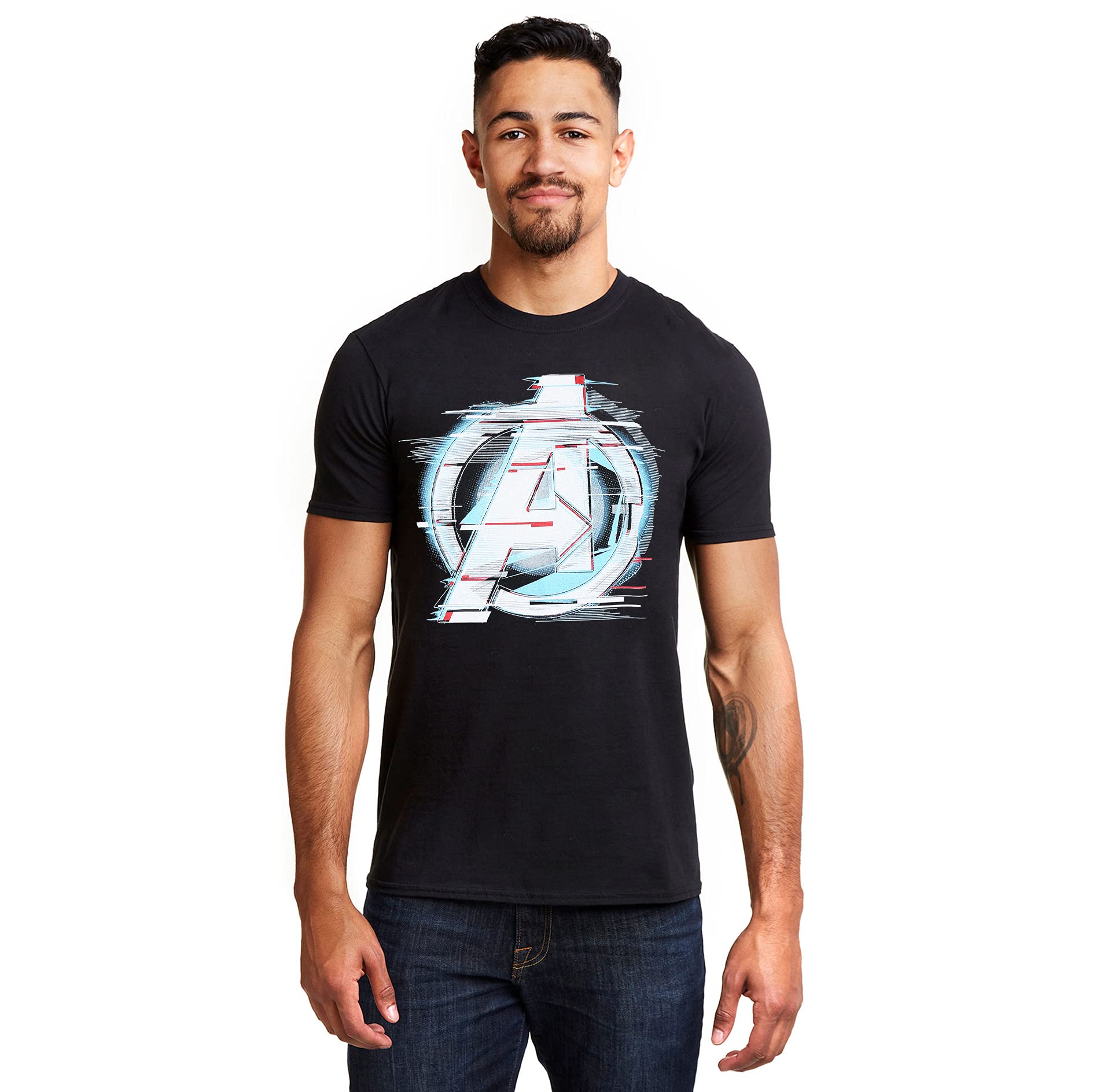 Marvel Men's Endgame Quantum Logo T Shirt, Black (Black Blk), XL UK