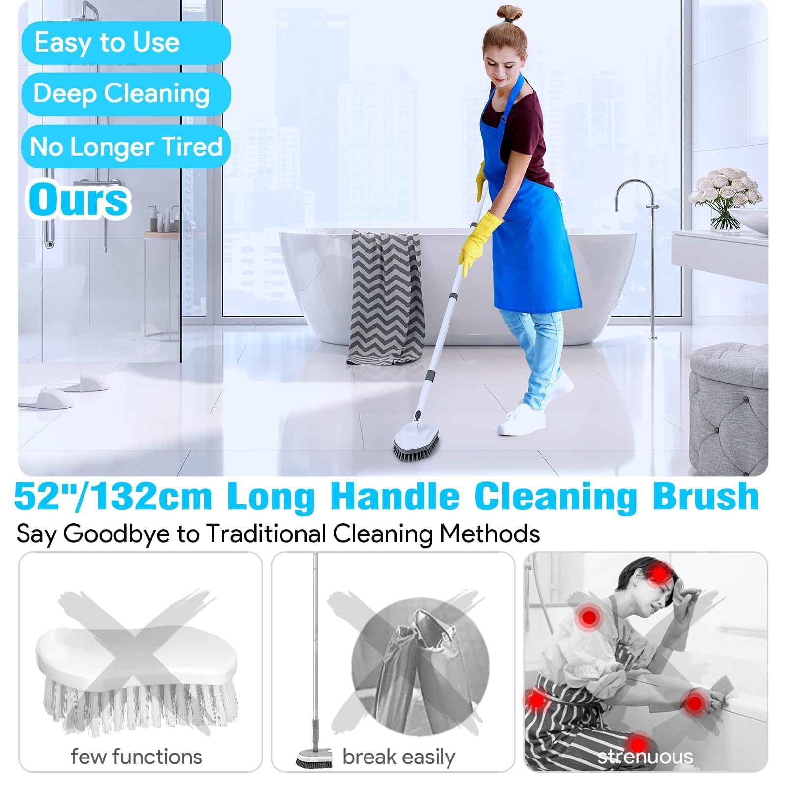 Brosse WC 3-in-1 Brosse à Séchage rapide et Récipient pour Salle de Bain nettoyage joints montage mural pour salle de bain WC - Bricolage