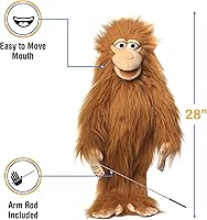 Vista 3 de Mono tonto de 28 pulgadas, cuerpo completo, marioneta estilo ventrílocuo