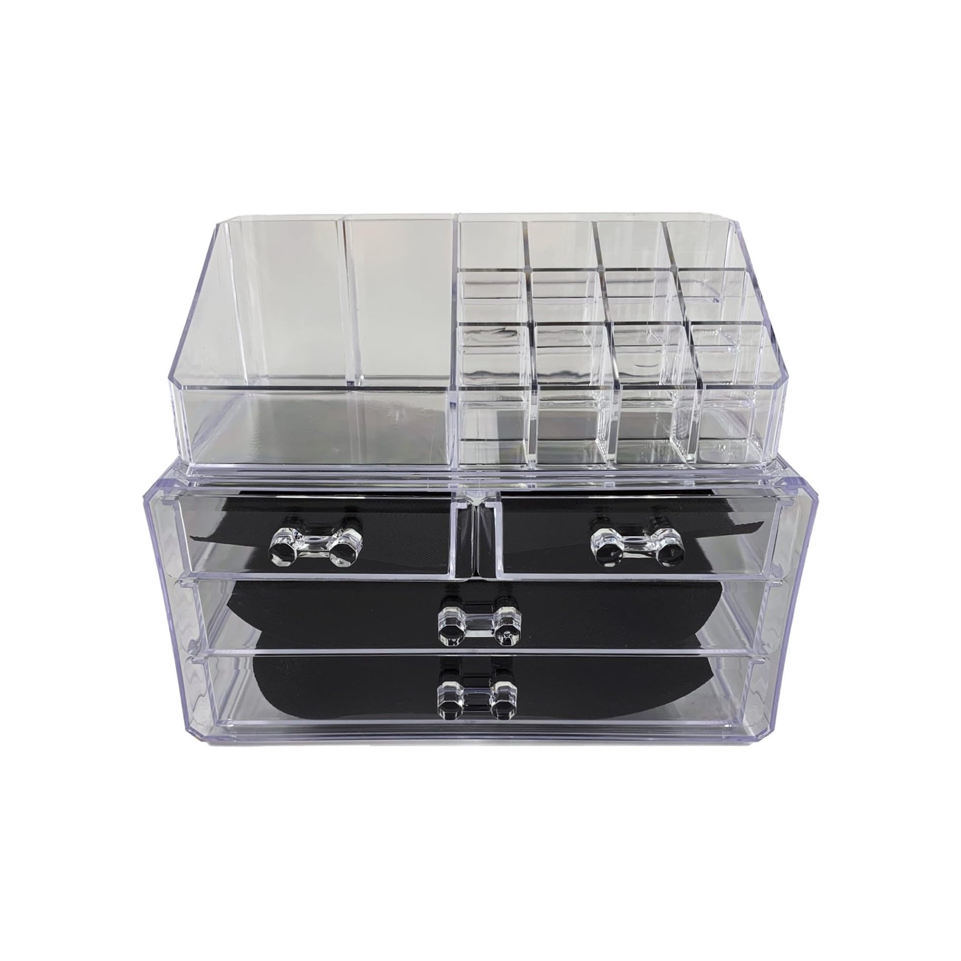 Organizer Trucco Acrilico - Portabatuffoli Con Coperchio - 4 Scomparti Trasparenti - Foto 13