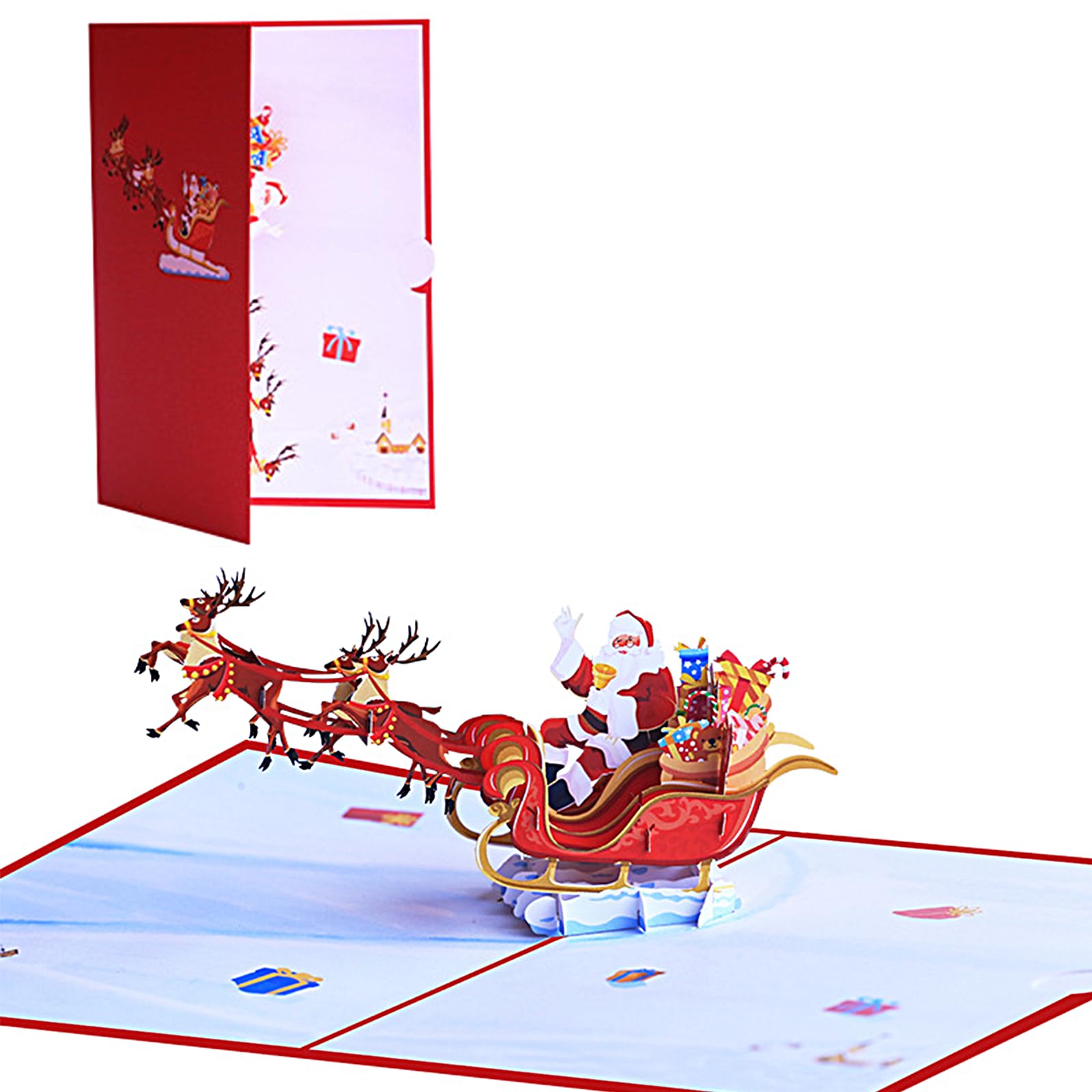 ZEN&TAO Pop-Up Weihnachtskarte – 3D-Karte Mit Umschlag, 11x11 Cm, Perfekt Für Familie & Freunde