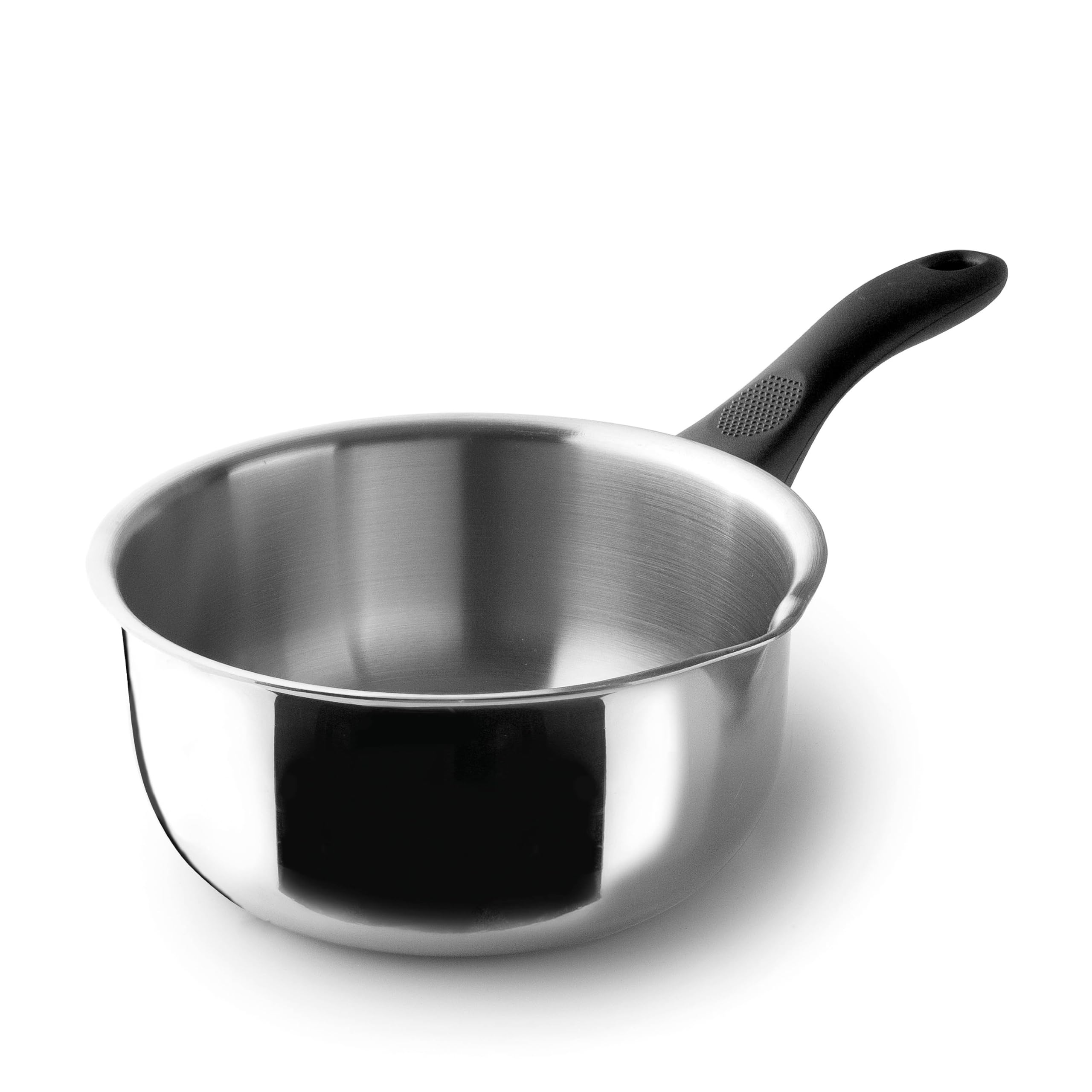Lacor - 31312 - Casseruola diritta Garinox, acciaio inox, beccuccio versatore, manico ergonomico in bachelite, 0,5 litri, adatto all'induzione, non adatto al forno, lavabile in lavastoviglie, ø12cm