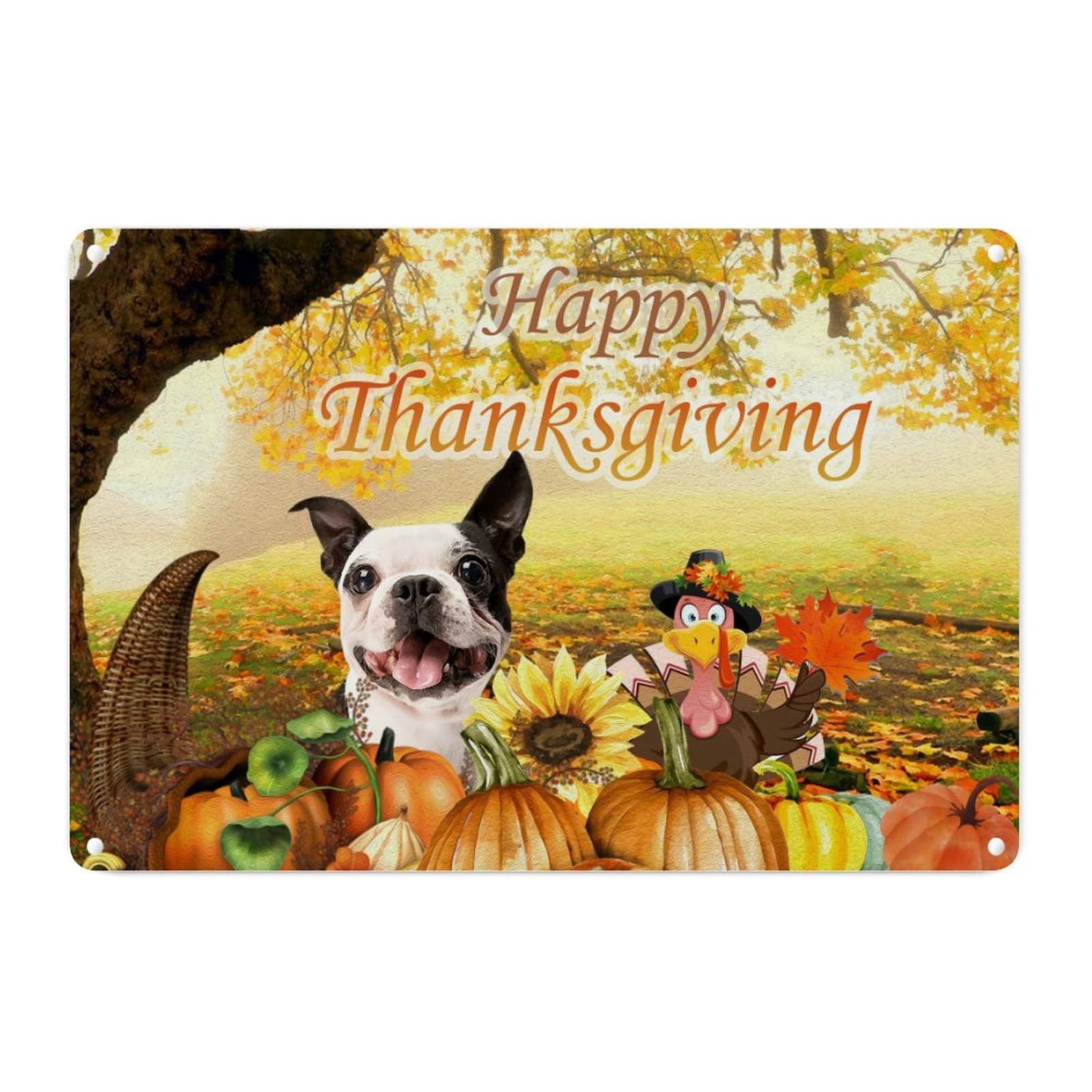 Plaque Thanksgiving Shih Tzu en métal pour célébrer la gratitude
