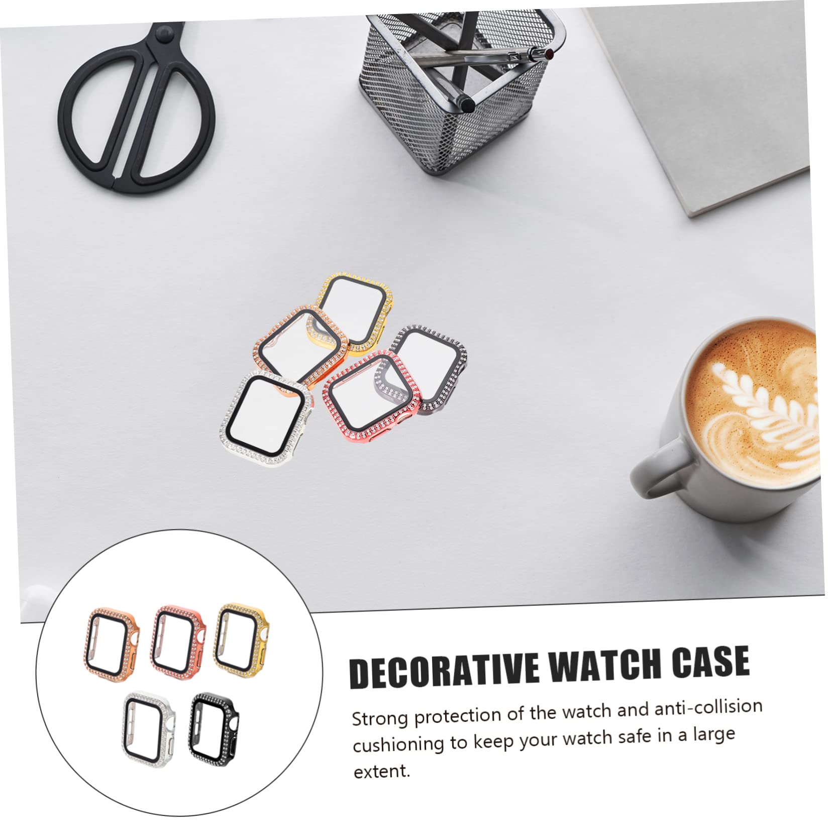 DOITOOL Lot De 3 Coques De Montre en Film Trempé pour Une Conception Robuste Et Brillante en Strass Facile À Installer 5 Pièces X 3