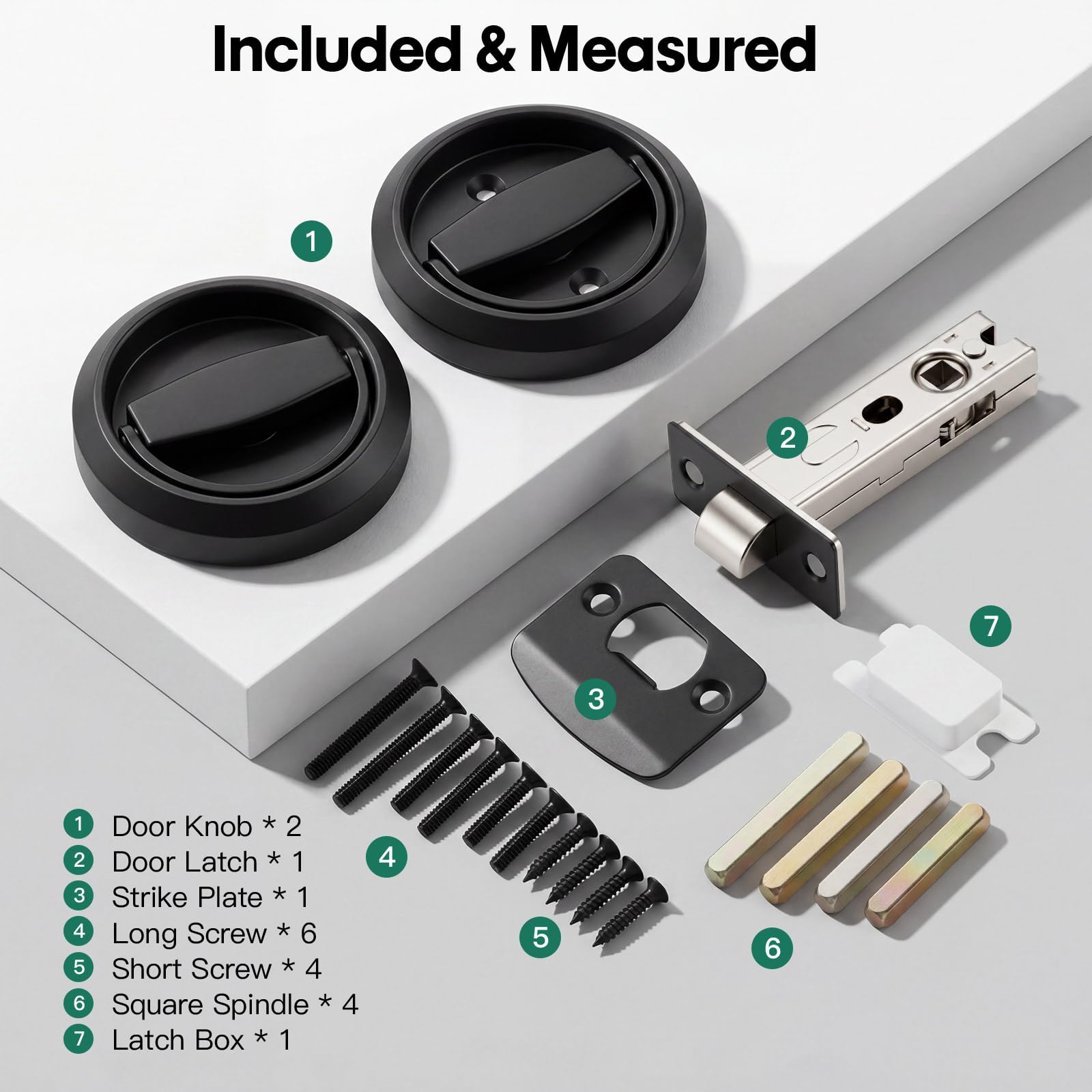 Low Profile Door Knob - Easy Install & Space Saving -8 Low Profile Door Knob - Easy Install & Space Saving -8