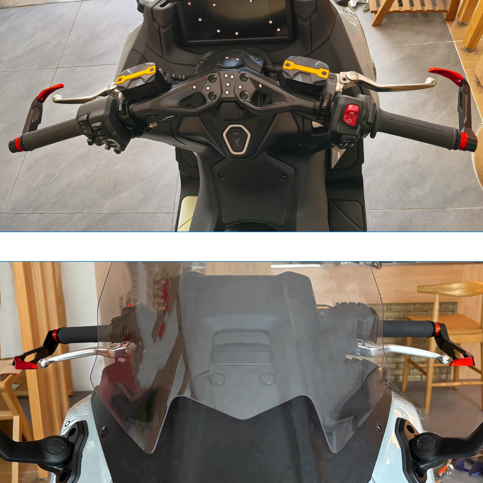 Adatto Per tmax 560 2026 TECH MAX 560 TMAX560 T-MAX 560 2022 2023 2024 2025 2026 Accessori moto Paramani Protezioni per manubrio Protezioni per leve freno e frizione (Rosso)