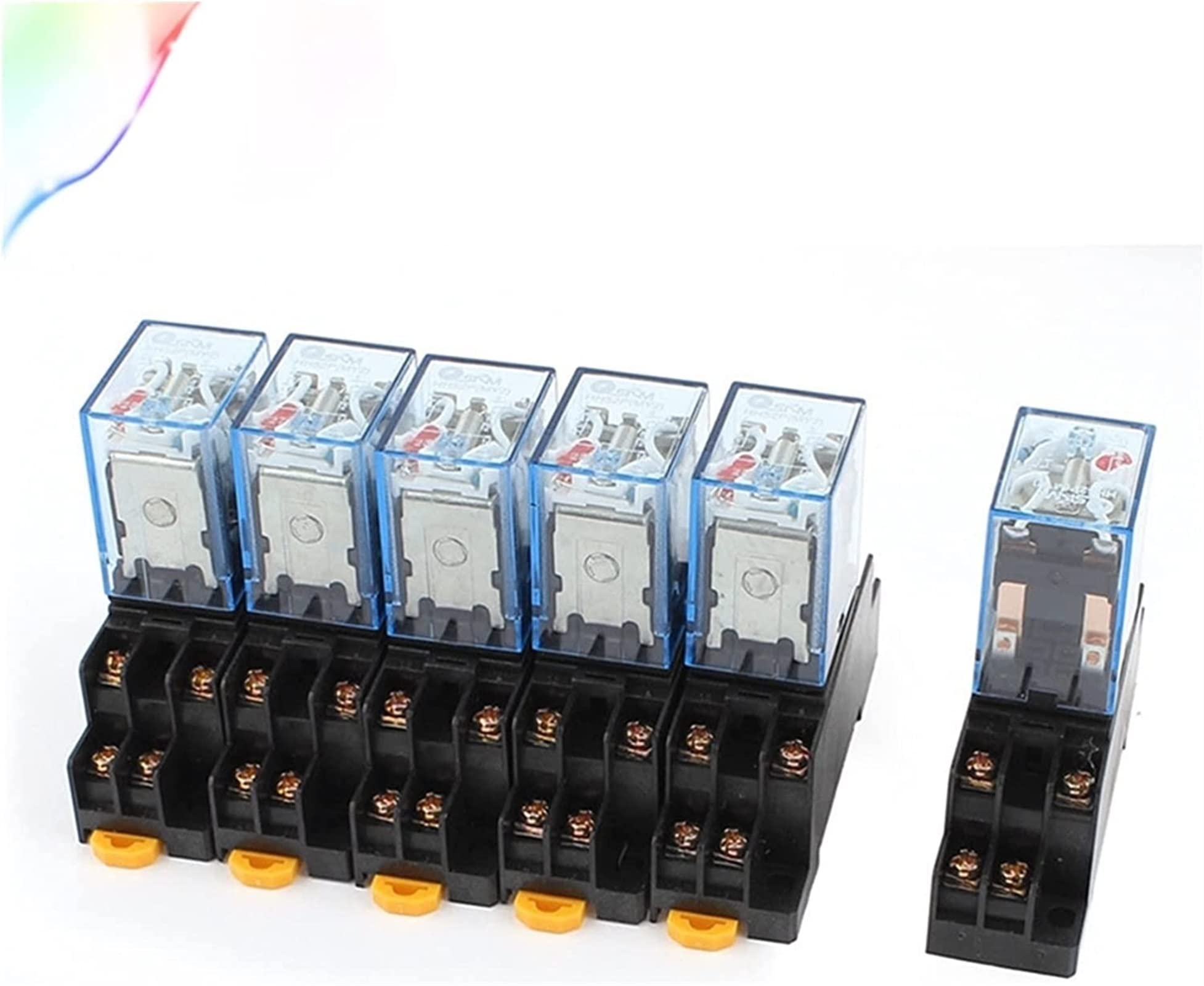 Parti di ricambio Relè 6 Pcs AC 110/120V Bobina 8 Pin DPDT 35mm DIN Rail Relè Elettromagnetico di Potenza