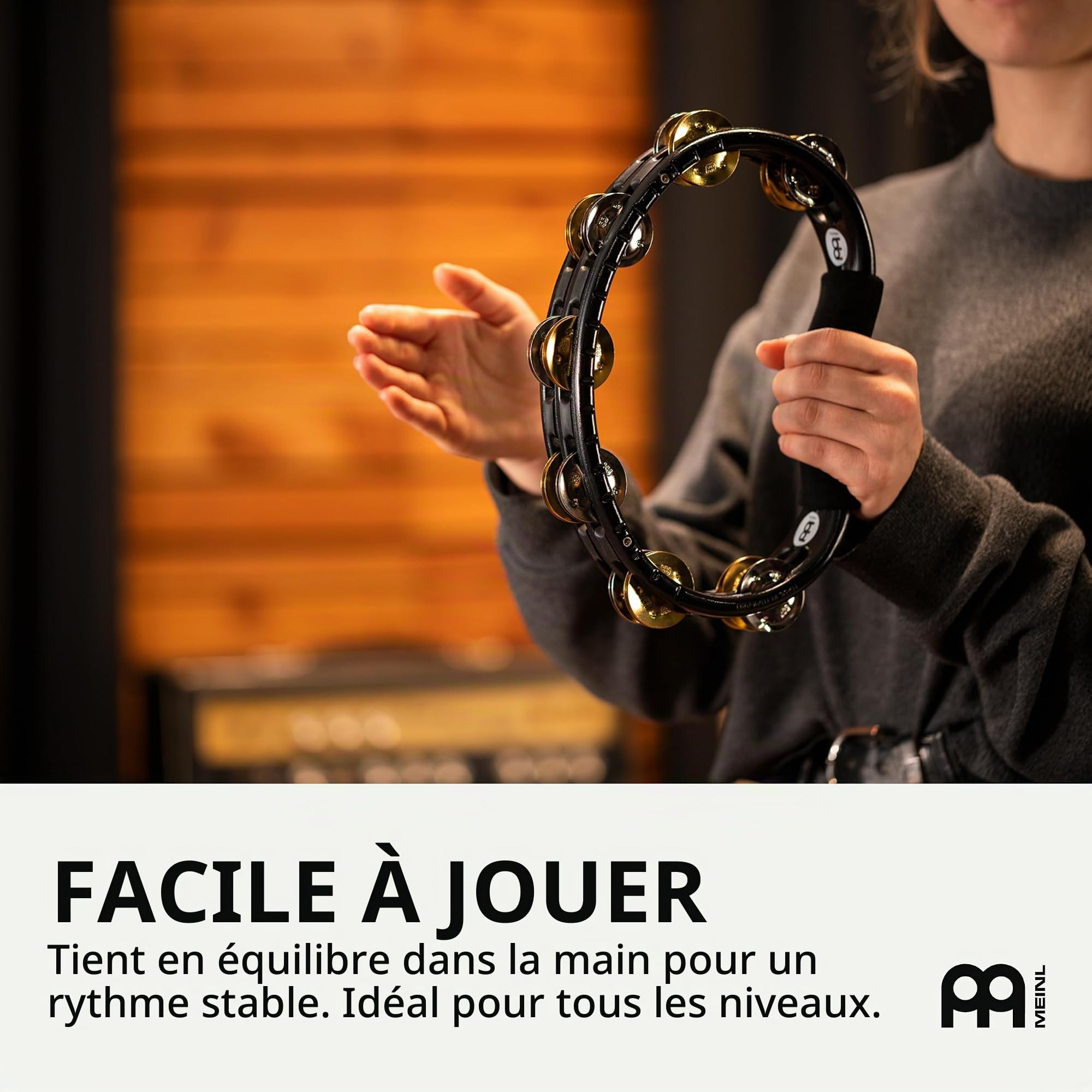 Meinl TMT1M-BK tambourin demi-lune noir (sans peau)
