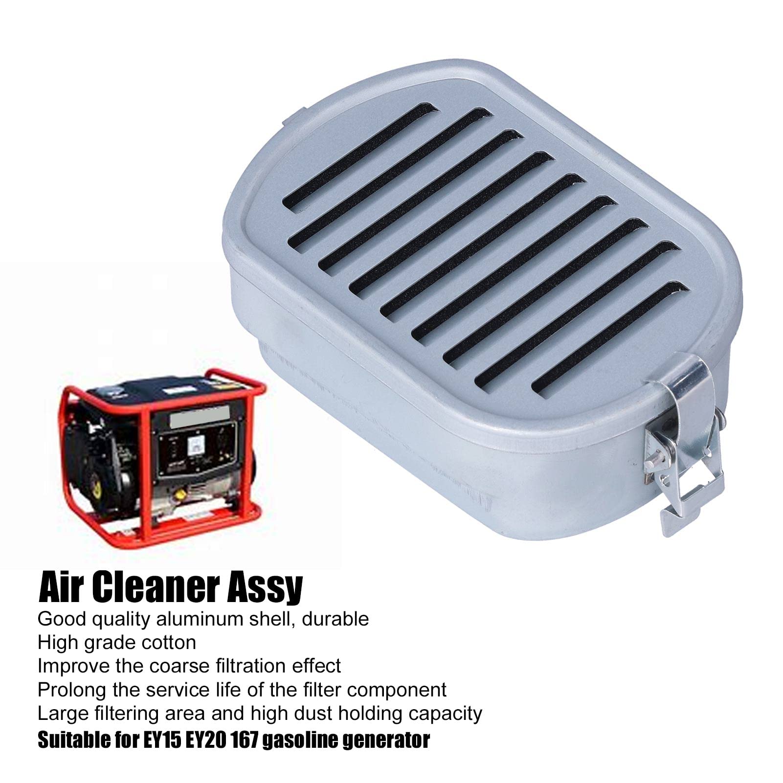 Filtre à Air Pour Générateur Essence EY15 EY20 167 - Coque Aluminium Et Coton, Grande Surface De Filtration