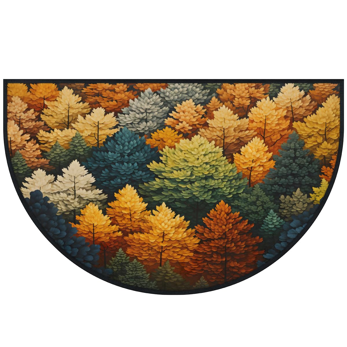 Mexpekil Paillasson demi-lune en demi-lune pour intérieur et extérieur - Tapis de sol antidérapant - Lavable - Absorbant la saleté - 100 x 160 cm