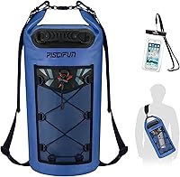 Vista 1 de Piscifun Bolsa seca, mochila flotante impermeable 10L/20L/30L/40L con funda impermeable para teléfono para navegación, kayak, pesca