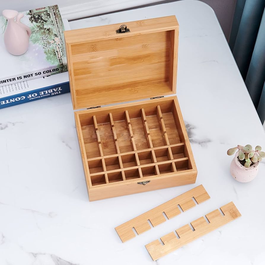 Amazon.co.jp: Pure Vie 竹製 エッセンシャルオイル 収納ケース