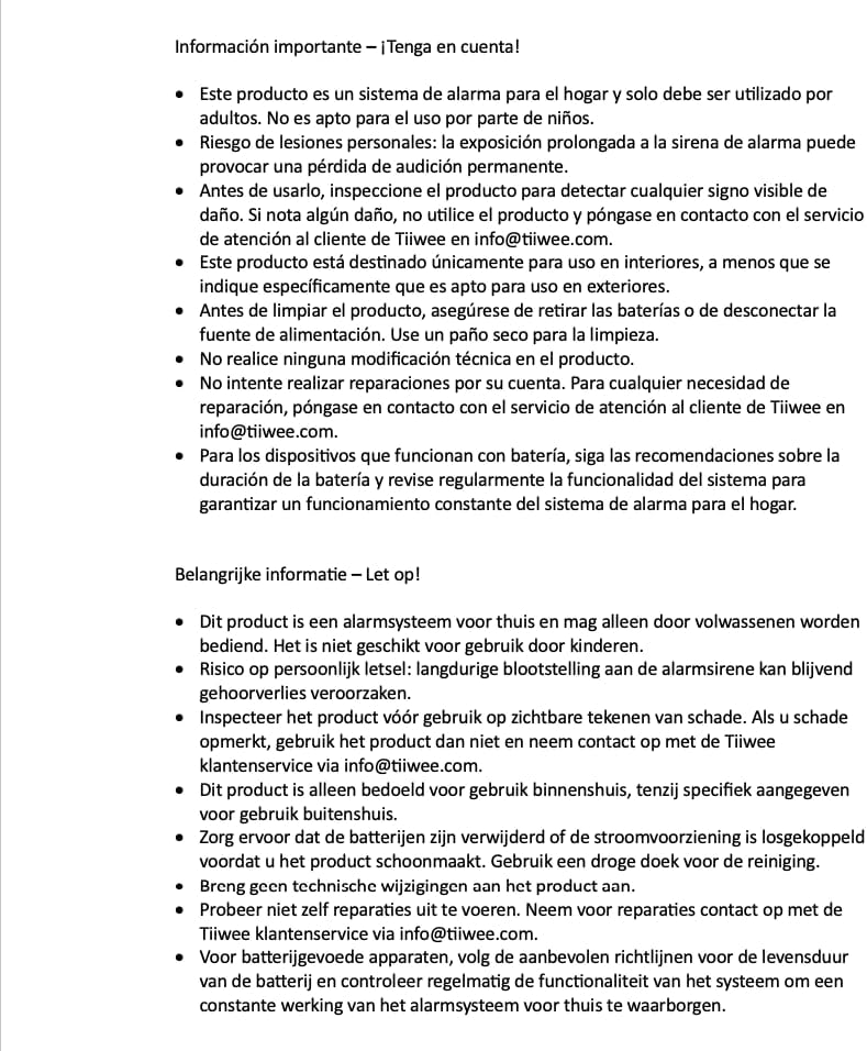 Product label for Tiiwee Door Stopper Alarm