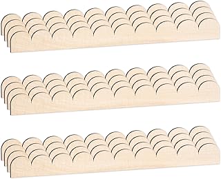 12 Pack Unfinished Scalloped Wood Border Trim, Scalloped Edge Decorative Wood Strips for Home DIY Crafts Wall Cabinet Shelf Door Window Frames Decor