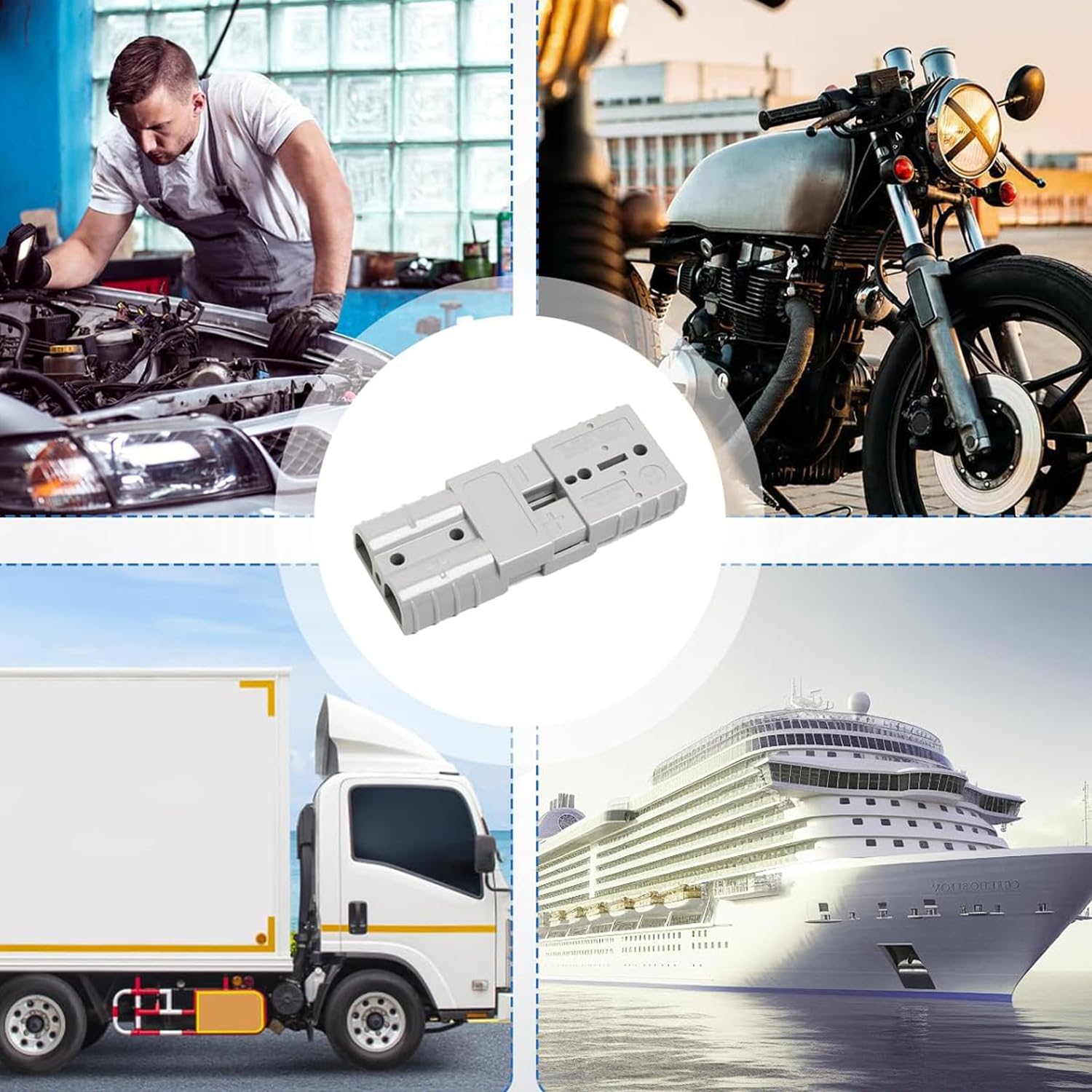 5 stück Batterieanschluss Stecker 600V 50Amp Quick Connect Batterie Akku Steckverbinder Schnellanschluss Stecker für Anderson Gabelstapler Wohnwagen Anhänger Stecker