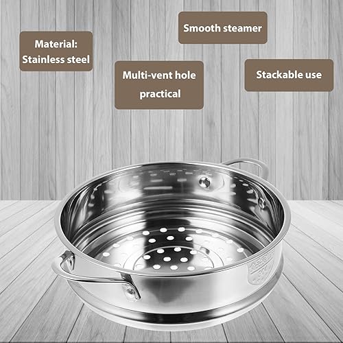 Miniatura 9 de DOITOOL Cesta de vapor apilable de acero inoxidable para cocinar, inserto de vapor de metal de 7.08 pulgadas, cesta de vapor de alimentos para