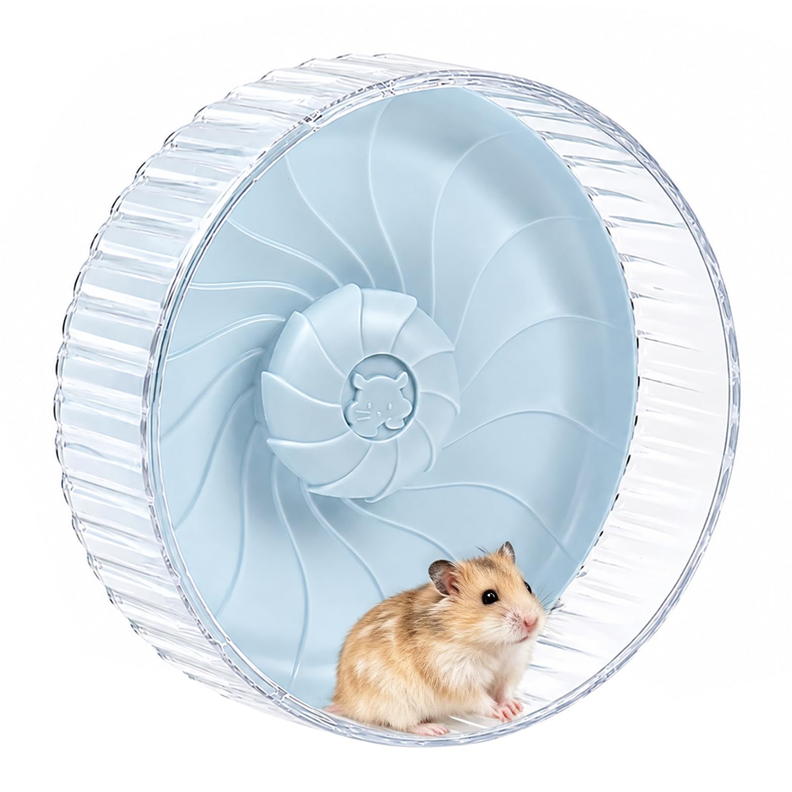Silent Hamster Wheel – 26.5cm No Stand, Double-Bearing Silent Spinner for Happy Syrian Hamsters, Hedgehogs, Mice & Small Pets, Cage Accessory,Blue