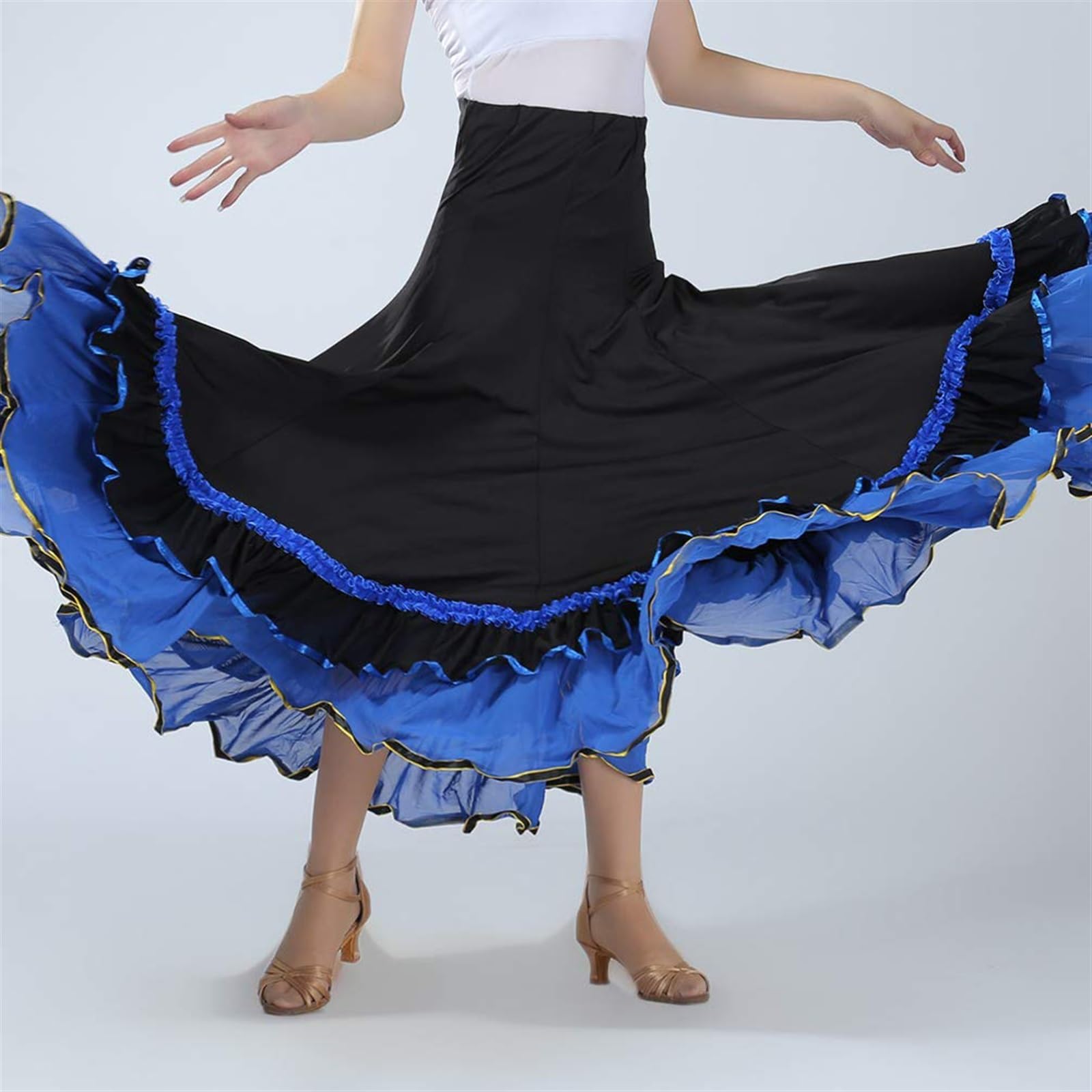 Damska Spódnica Maxi Do Kolan Spódnica Do Tańca Letnia Sukienka Spódnica Do Tańca Brzucha Cekinowy Kostium Do Tańca Do Walca, Tango, Łaciny, Flamenco