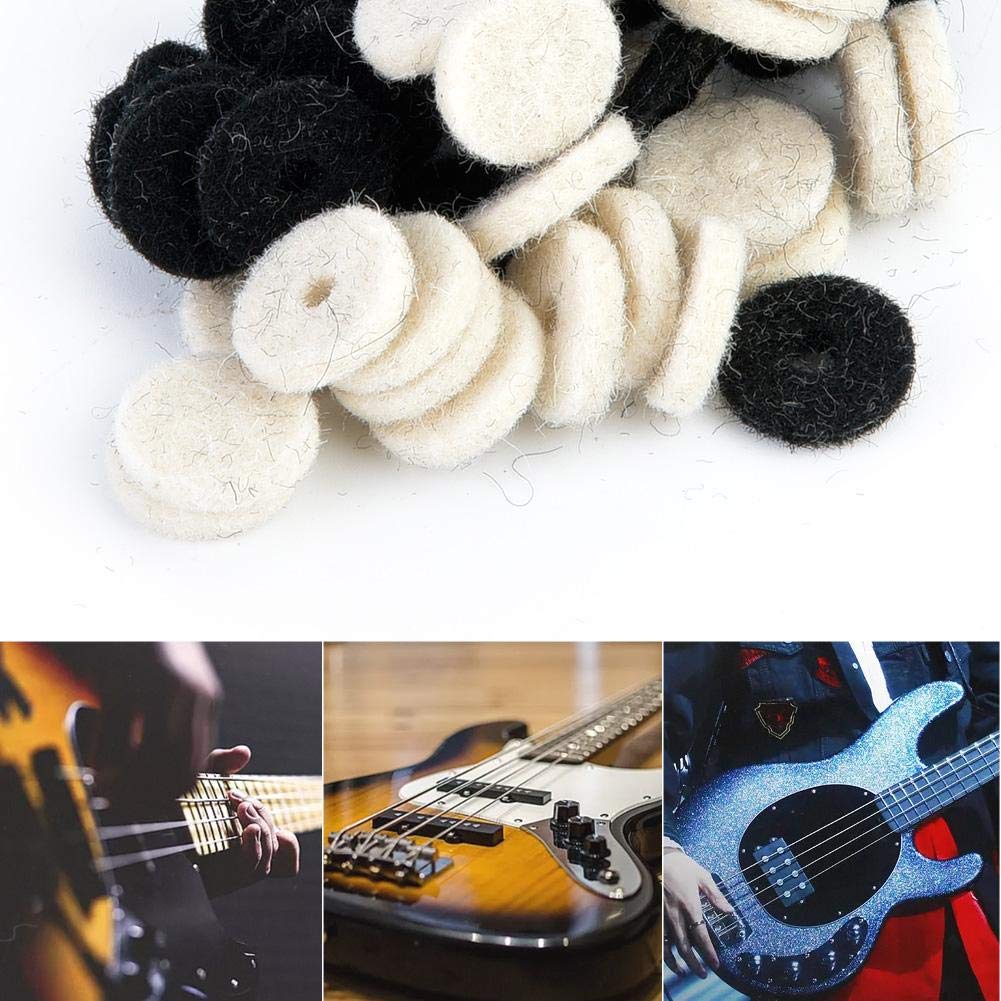 Musiclily Basic Gitaar Strap Button Felt Washers Bekkenviltjes, Zwart (20 Stuks