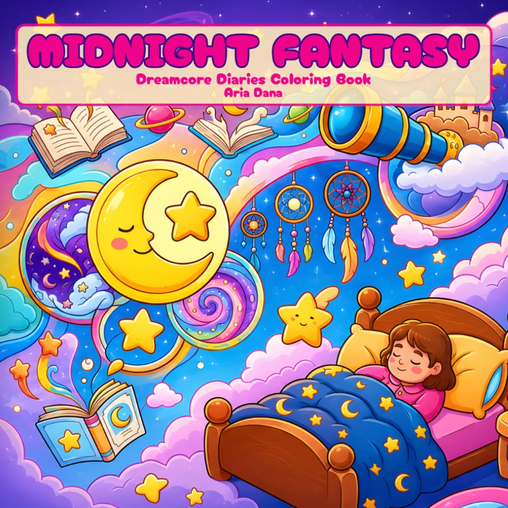 Midnight Fantasy Dreamcore Diaries Coloring Book: Moonlit Dream Coloring Pages For Teens And Adults, With Surreal Bedtime Scenes, Fantasy Vibes, and Escape (Dreamcore Diaries Collection)