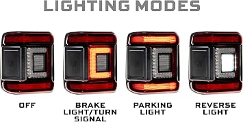 Morimoto XB Low Profile Red LED Taillights for Jeep Wrangler JL 2018+ (LF747)