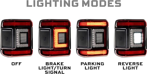 Morimoto XB Low Profile Red LED Taillights for Jeep Wrangler JL 2018+ (LF747)