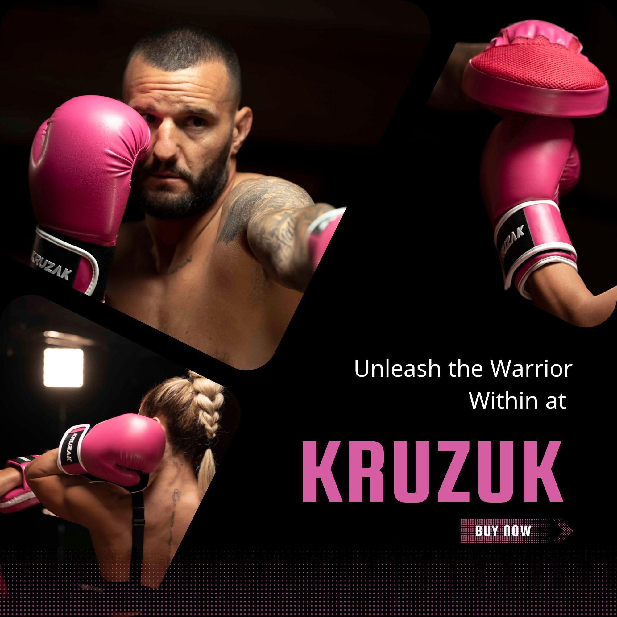 Kruzak - Guantoni da boxe per uomini e donne, guanti da sparring e kickboxing, Muay Thai e MMA, 226,8-453,6 g